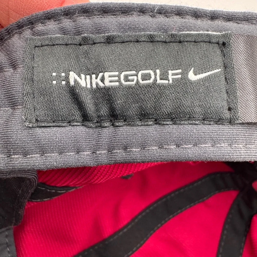 Nike Golf Hat Unisex One Size Red Excellent Adjustable Swoosh Ripstop Cap
